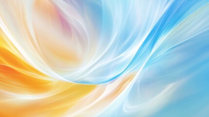Abstract flowing lines background with dynamic wavy motion in yellow and blue hues