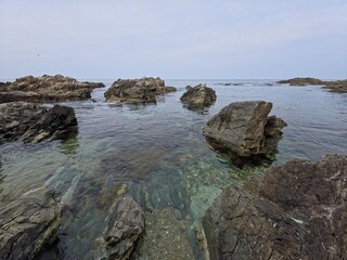 Calm and beautiful seascape background, Yeongdeok sea, South Korea - 고요하고 아름다운 바다 경치 배경, 영덕 바다, 한국