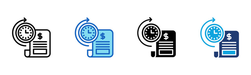 Loan Term icon Multi Style Vector Illustration