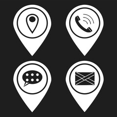 Contact icons map markers