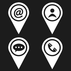 Contact icons map markers