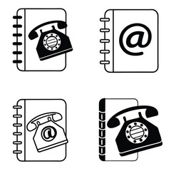 Contact icons notebook illustrations