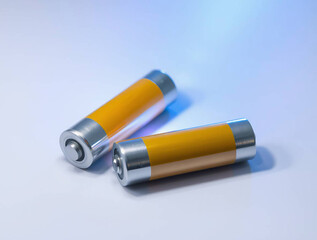 Yellow Alkaline Battery Isolated on White | High-Energy Power Cell 