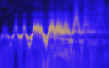 Blue and yellow abstract waveform with noise texture