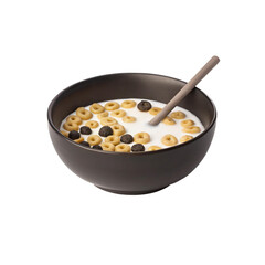 Bubble milk dessert bowl with tapioca pearls and sweet condensed cream