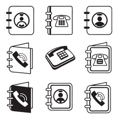 Contact information icons set