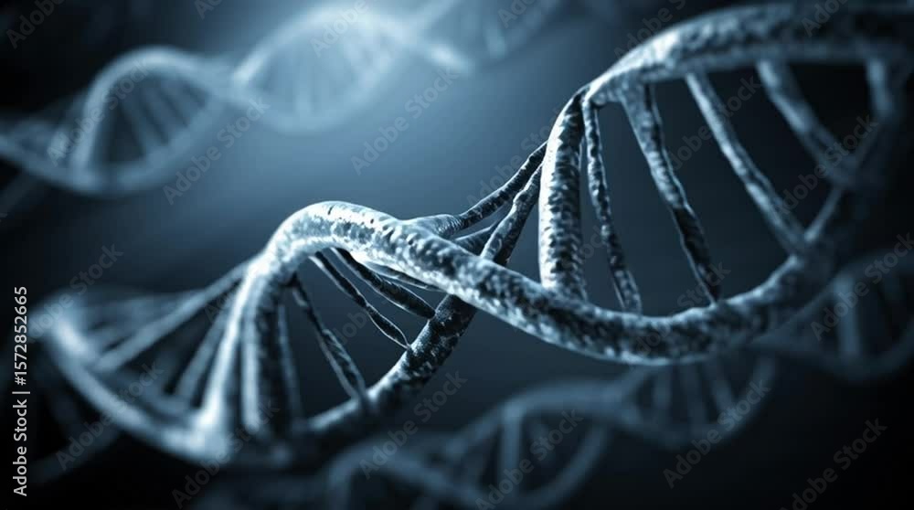 Poster dna structure in a macro shot.