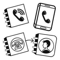 Contact information storage evolution graphic design