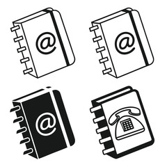 Contact information spiral notebooks illustrations