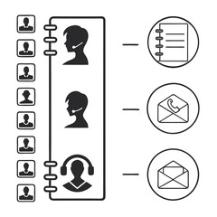 Contact list graphic illustration