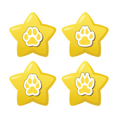 Pet Paw Print Star Vector Illustration