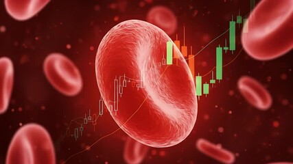Blood Cell Financial Chart Overlay Technology Biology - Powered by Adobe