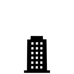 Flat Silhouette Skyscraper City Building Icon