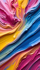 Bold Abstract Acrylic Art with Glossy Color Blending