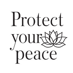 Protect your peace with a lotus flower symbol vector illustration transprant png
