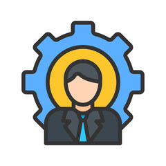 Employee Management icon vector image. Suitable for mobile apps, web apps and print media.
