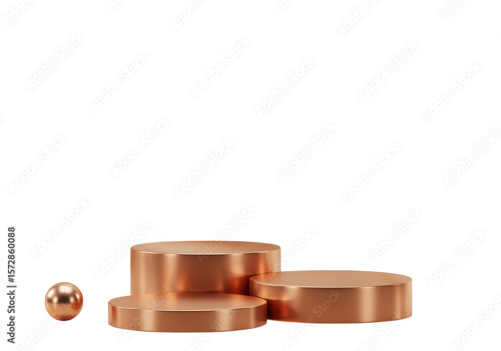 Poster a bronze metallic podium with a minimalist design stands ready to showcase a product or presentation