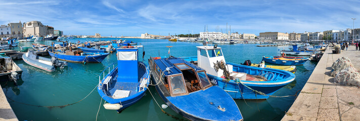 View at the port of Molfetta on Italy