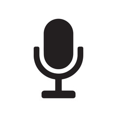 Microphone silhouette vector icon on white background
