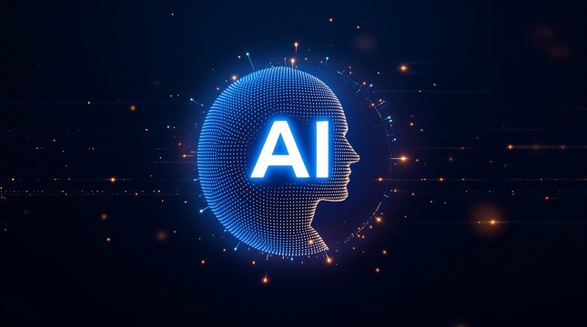 Artificial intelligence ai technology digital brain head concept machine learning future tech innovation - Powered by Adobe