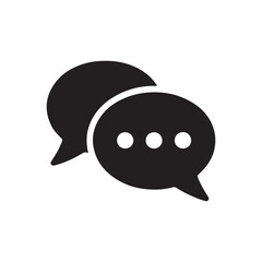 Silhouette vector chat bubble icon for online communication and messaging.