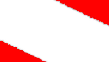 Horizontal torn red paper background with dark center and white ripped edge