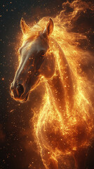 horse in fire