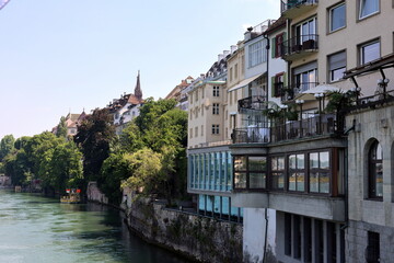 Häuser am Rheinufer in Grossbasel