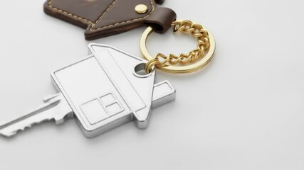 Close-up of two house keys, home key, and property key on keyring, mortgage concept - Powered by Adobe