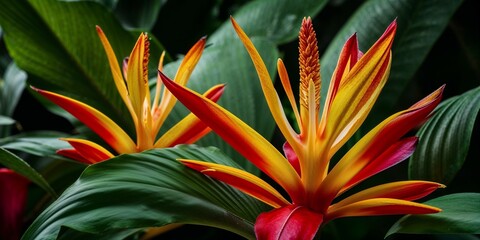 Tropical flowers exotic plants leaf blossom flora closeup nature botanical beautiful floral summer wallpaper background