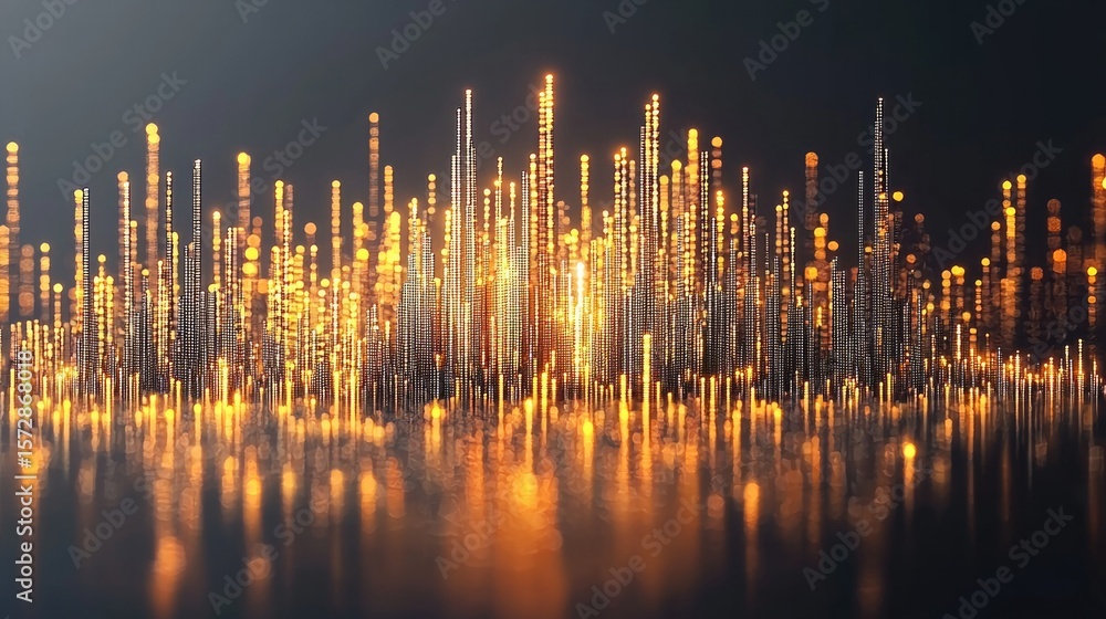 Poster dynamic light patterns abstract digital artwork studio illuminated background close-up view visual i