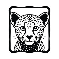 Cheetah Cub Head in Savanna Breeze Frame