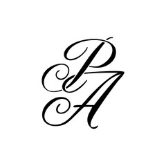 Elegant PA Monogram Logo Design,  perfect for luxury branding, boutique identity, or personal logo designs.