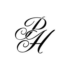 Elegant PH Monogram Logo Design,  perfect for luxury branding, boutique identity, or personal logo designs.