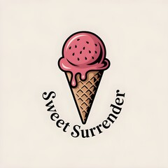 A vibrant logo features a pink ice cream scoop with sprinkles on a waffle cone, encircled by the text "Sweet Surrender".