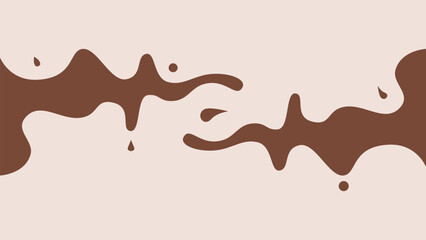 Chocolate Splash Background Vect.or. Minimalist chocolate splash background with abstract liquid shapes on a light beige backdrop. vector illustration