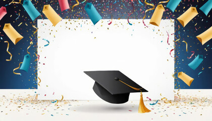 graduation cap and diploma