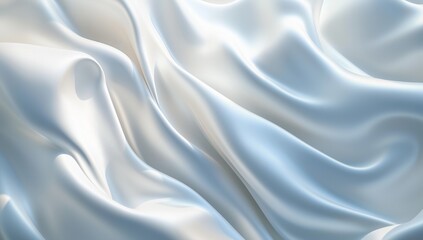 Obraz premium A 3D-rendered abstract wallpaper background featuring intricate white wavy lines, creating a fluid, undulating texture. Minimalist and modern design with soft curves, light shadows
