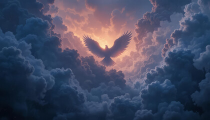 bird clouds in the sky