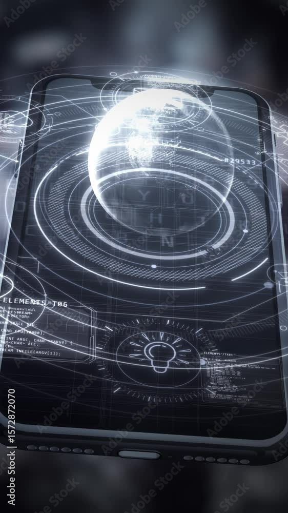 Poster interactive statistics displayed on a smartphone's surface.