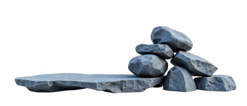 Natural stone rock formation textured surface outdoor material geological structure rugged appearance gray color stacked stones flat rock