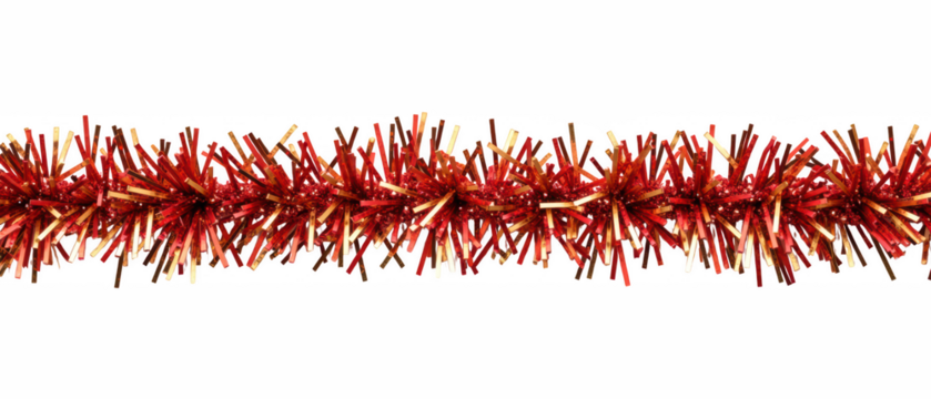 Shiny red and gold tinsel garland decoration for festive occasions, perfect for adding sparkle to holiday celebrations