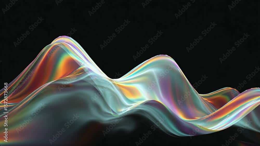 Poster colorful flowing waves create a surreal abstract landscape generative ai