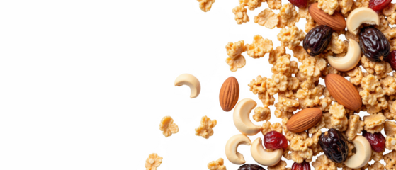 Crunchy popcorn mixed with nuts and dried fruits creates delightful snack experience. Perfect for movie nights or casual gatherings