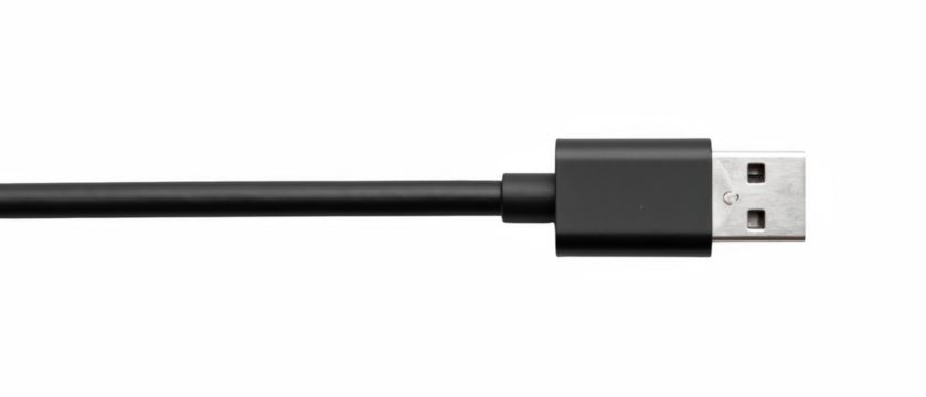 USB cable black electronic accessory data transfer charging technology connector flexible modern device connection