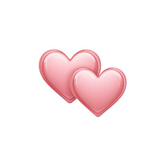 Two Soft Pink Hearts Symbolizing Love and Affection Perfect for Romantic Themes and Celebrations