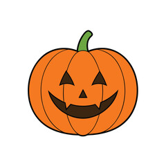 smiling jack o  lantern with glowing eyes  clean
