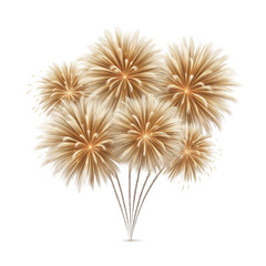 Fototapeta premium Celebratory Vibrant Fireworks Display with Shimmering Patterns Illuminating the Night Sky in Subtle Gold Tones