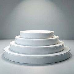 empty podium on blue background