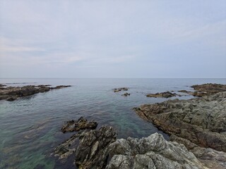 Calm and beautiful seascape background, Yeongdeok sea, South Korea - 고요하고 아름다운 바다 경치 배경, 영덕 바다, 한국